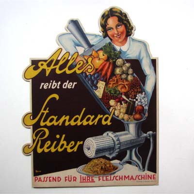 Standard Reiber / Fleischmaschine, Werbesteher