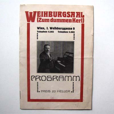 Zum dummen Kerl, Weihburgsaal, Progammheft