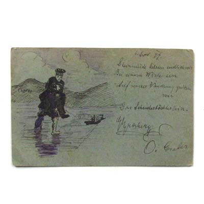 handgemalte Ansichtskarte, 1899