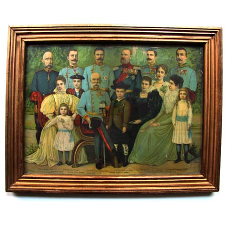 Kaiser-Familie Habsburg, Chromolithografie, Kaiserzeit