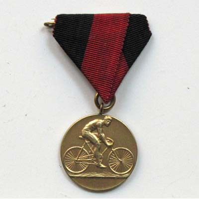 alte Fahrrad - Sportmedaille mit Spange