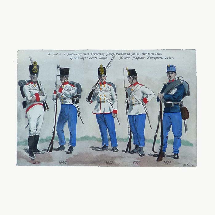 kolorierte Ansichtskarte, K&K Infantrie-Regiment