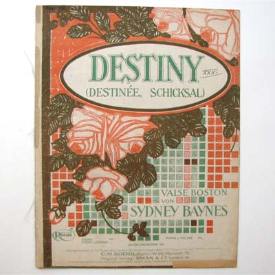 Destiny, Valse Boston, Sydney Baynes, Musiknoten 