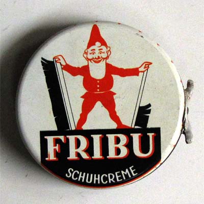 Fribu Schuhcreme, Zwergenmotiv, Blechdose