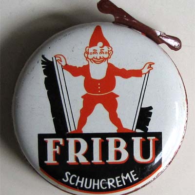 Fribu Schuhcreme, Zwergenmotiv, Blechdose