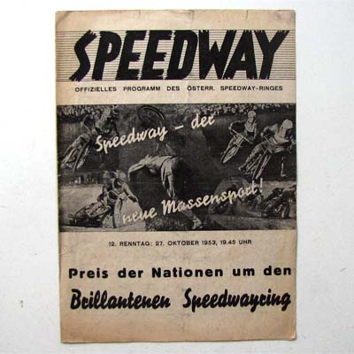 Speedway, Programmheft, Brillantenen Speedwayring, 1953