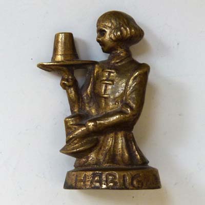 Habig Hüte, kleine Werbebronze, um 1910