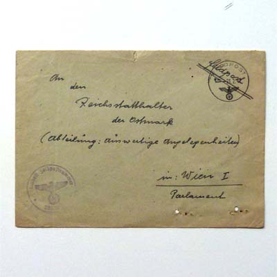 Brief, Reichsstatthalter der Ostmark, 1942