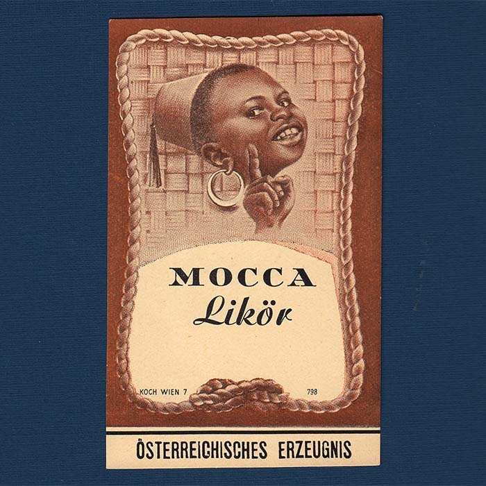 Mocca Likör, Flaschen-Etikett