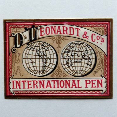 D. Leonardt & Co, Schreibfedern - Etikett