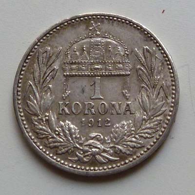 1 Korona, Ungarn / Österreich, Silber, 1912