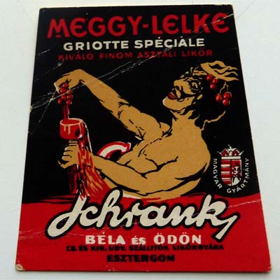 Schranky Meggy-Lelke, altes Etikett, Ungarn