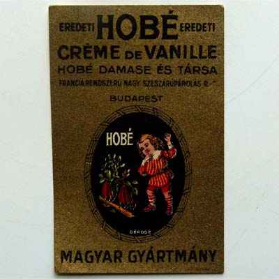 Crème de Vanille, altes Etikett, Budapest / Ungarn