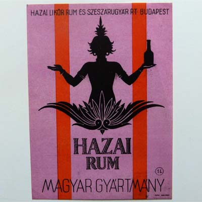 Hazai Rum, Magyar Gyartmany, altes Etikett