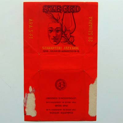 Szeged, Zigarettenpackung, 1959