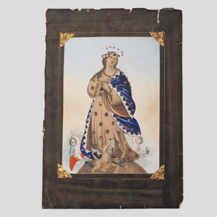 Jungfrau Maria, großes Heiligenbild, Litho