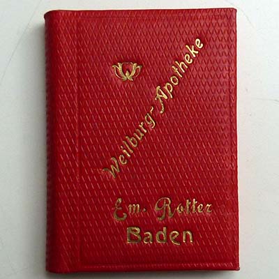 Werbegeschenk, Weilburg Apotheke - Em. Rotter, Baden