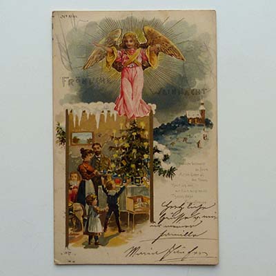 Fröhliche Weihnacht, Grusskarte, 1901