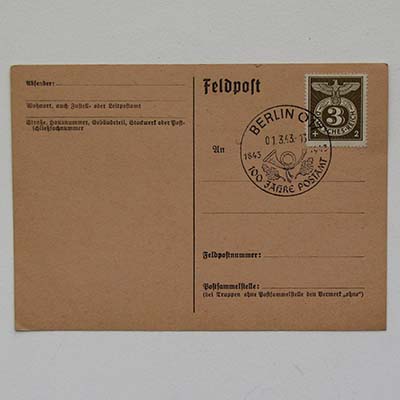 Berlin O17, Feldpost, Stempel, 100 Jahre Postamt