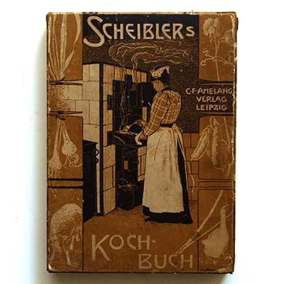 Scheiblers Kochbuch, Papierschachtel, um 1900