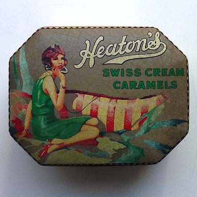 Heaton's Swiss Cream Caramels, Blechdose