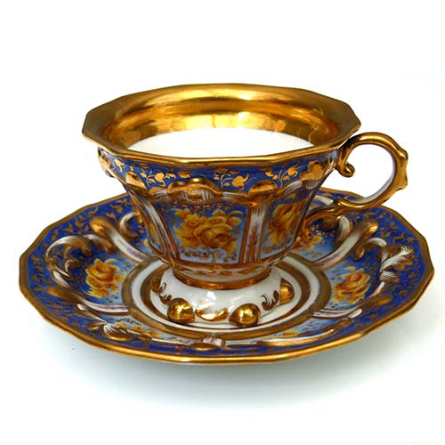 Kaffeetasse, Biedermeier, handbemalt