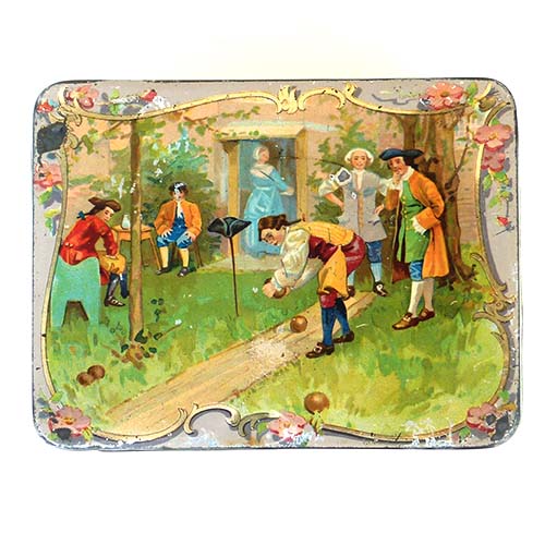 Boule-Spiel - Motiv, alte Blechdose