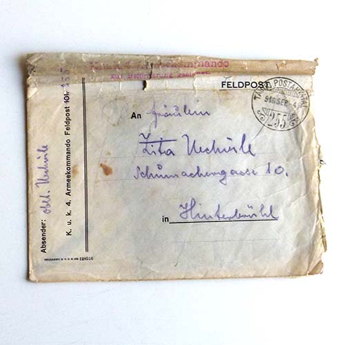 Feldpost, Brief, 1. Weltkrieg, K&K. Armeekommando, 1914