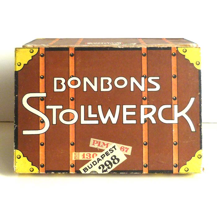 Stollwerck Bonbons, Holzkistchen, Kofferform