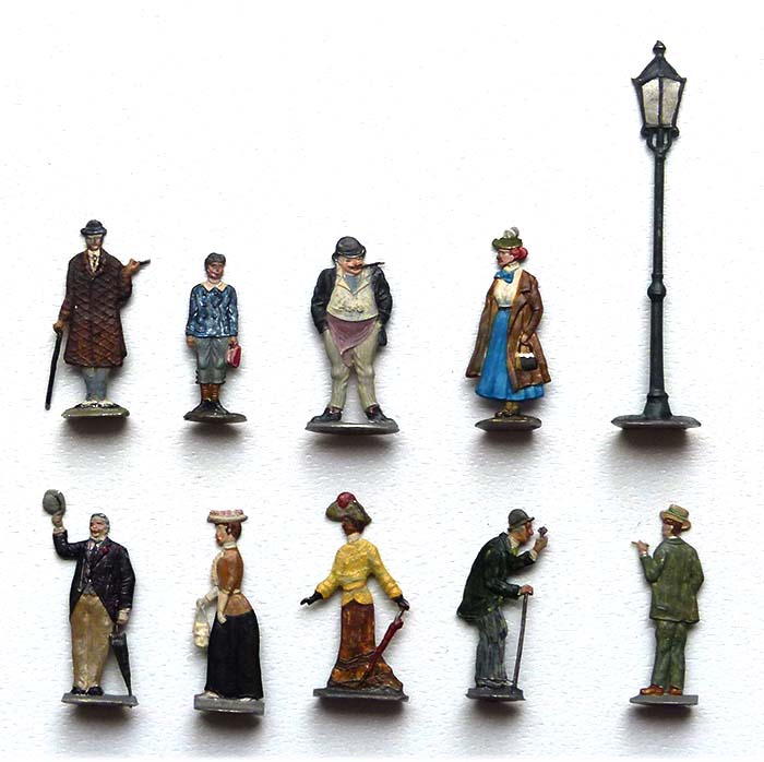 Zinnfiguren, Menschen, Konvolut, 10 Stück