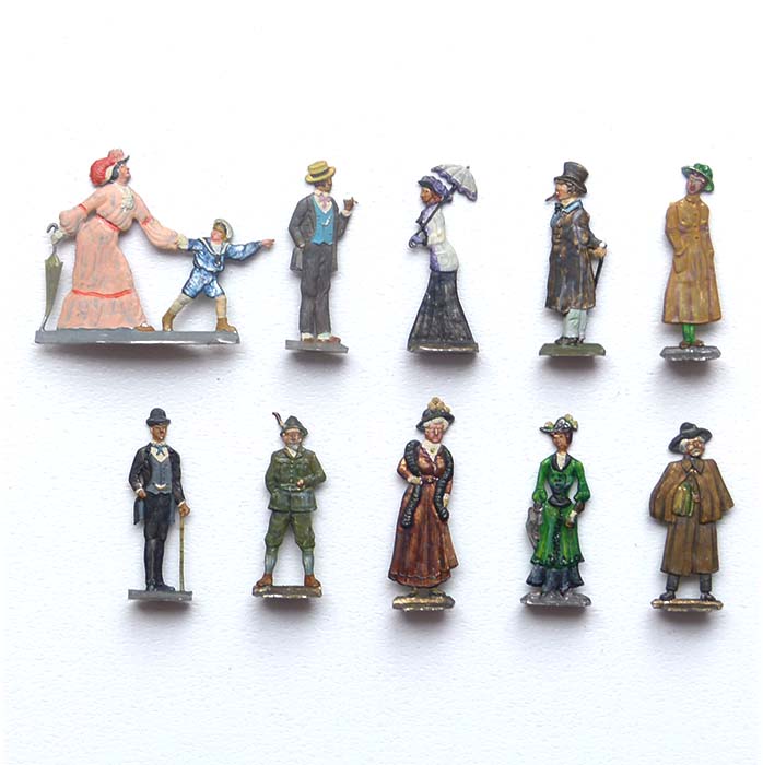 Zinnfiguren, Menschen, Konvolut, 10 Stück