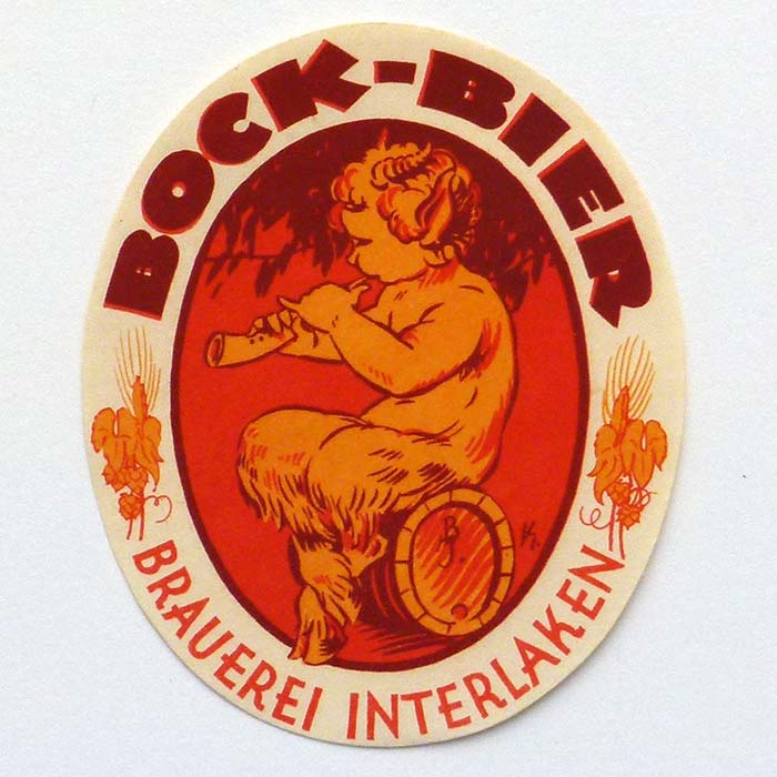 Brauerei Interlaken, Bock-Bier, Bieretikett