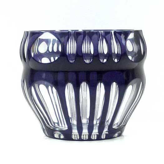 Vase, Jugendstil, Überfangglas, geschliffen