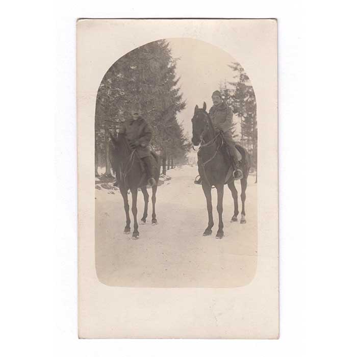 alte Fotografie, Soldaten auf Pferden, 1917