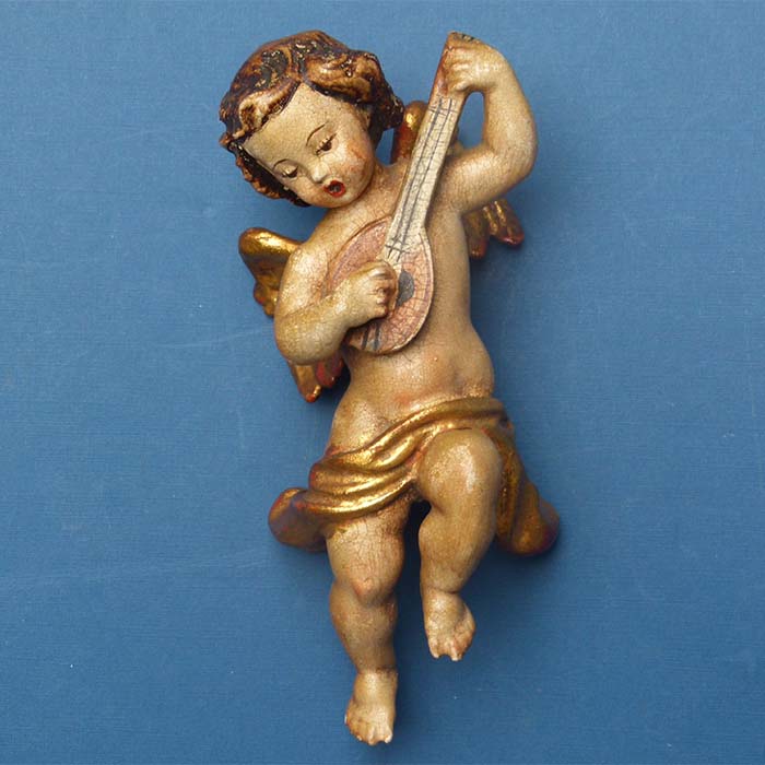 Putto, Engel, Musik, Holz, handgeschnitzt