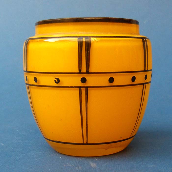 Vase, Glas, Art Deco, handbemalt