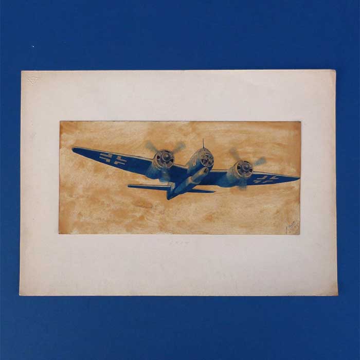 Luftwaffe, Flugzeug, handgemalt, G. Wachtl, 1949
