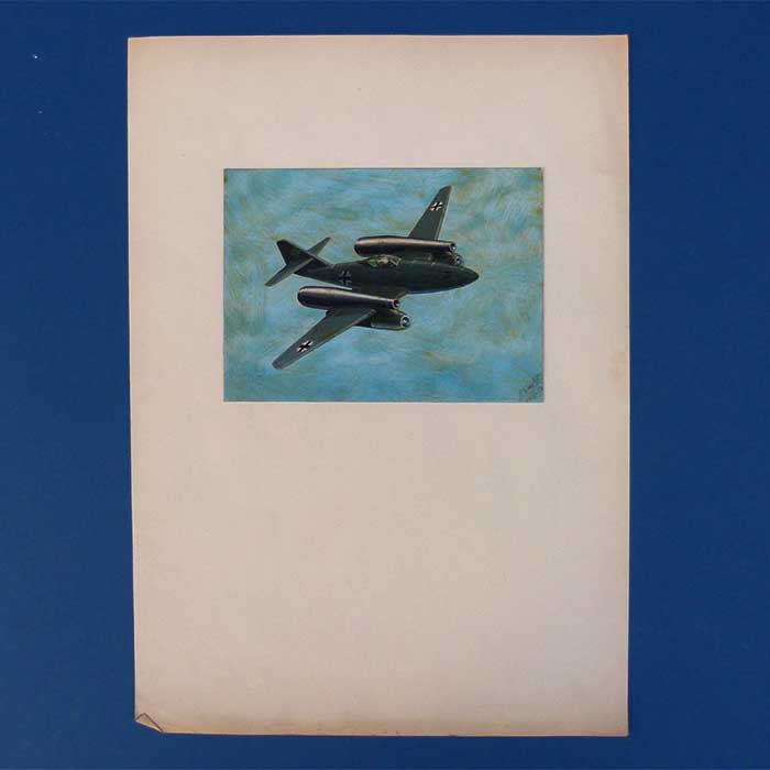 Luftwaffe, Flugzeug, Bild, handgemalt, G. Wachtl, 1950