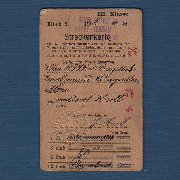 Streckenkarte, K.K. Staatsbahnen, 1906