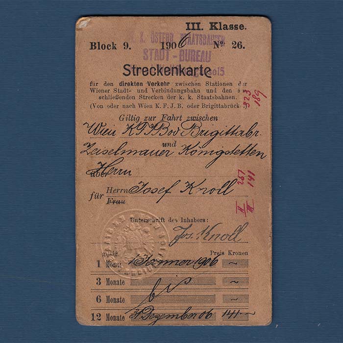 Streckenkarte, K.K. Staatsbahnen, 1906