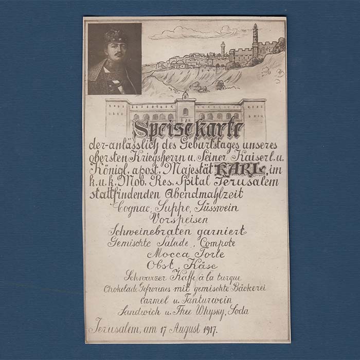 K.K. Reserve Spital Ratisbon, Menue-Karte, 1917