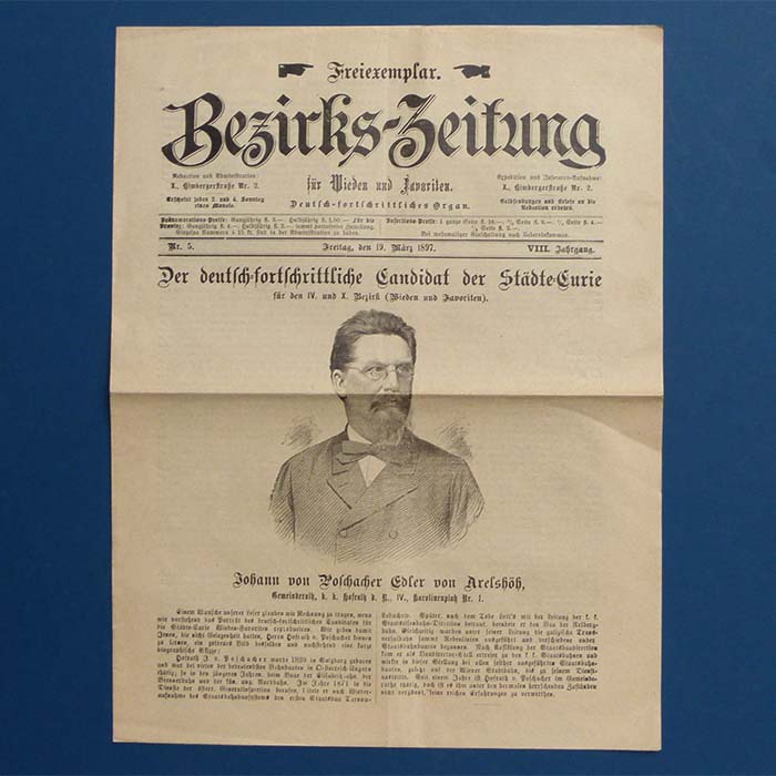 Bezirkszeitung, Wieden & Favoriten, Wahlwerbung, 1897