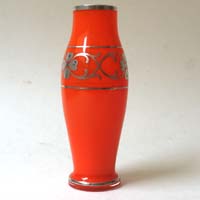 Vase, Jugendstil, Silber-Bemalung 