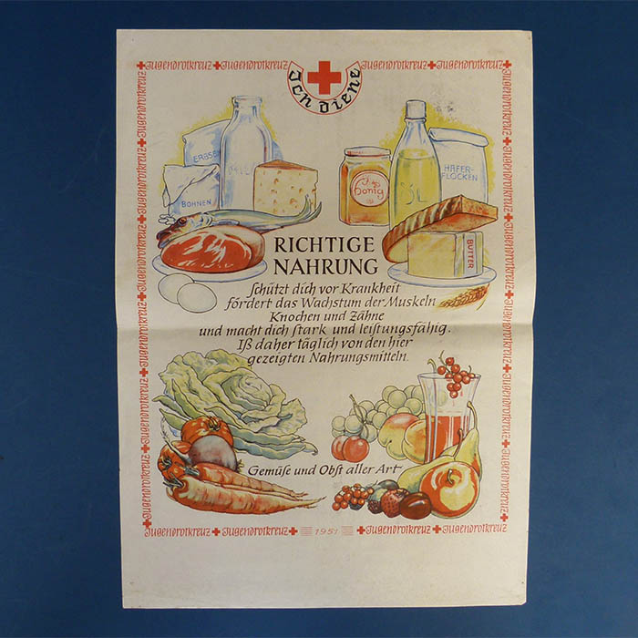 Jugendrotkreuz - Richtige Nahrung, Kleinplakat, 1951