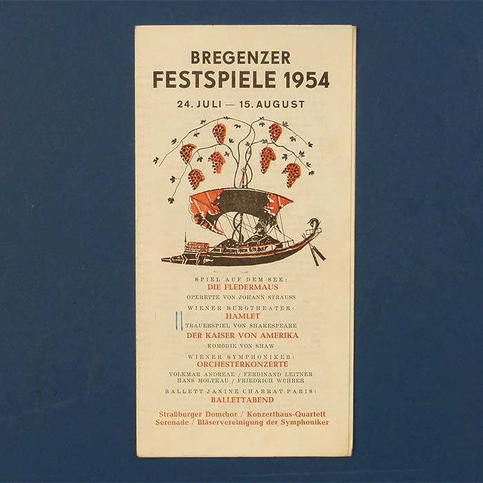 Bregenzer Festpiele, 24. Juli - 15. August 1954