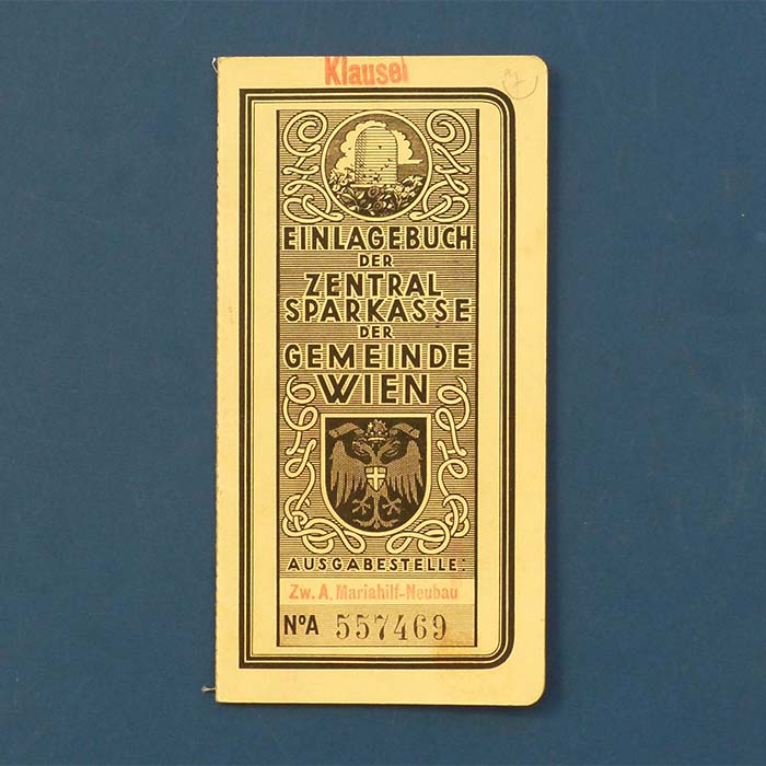 Einlagebuch Zentral Sparkasse, 1936