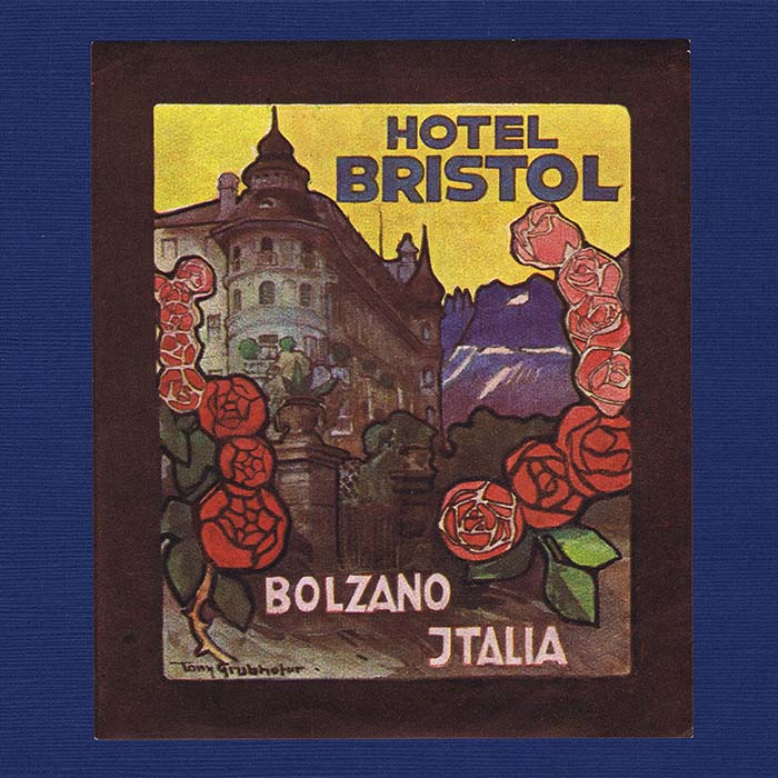 Hotel Bristol, Bolzano, Italien, Kofferkleber