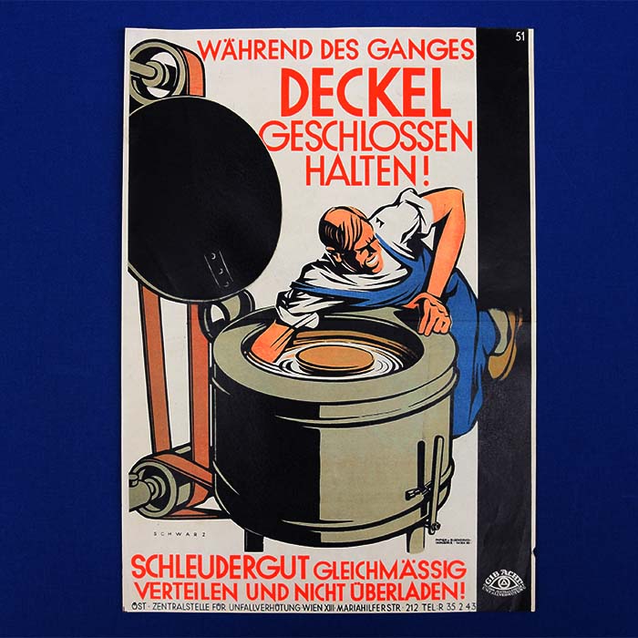 Deckel geschlossen halten !, Gib Acht, Plakat, um 1938