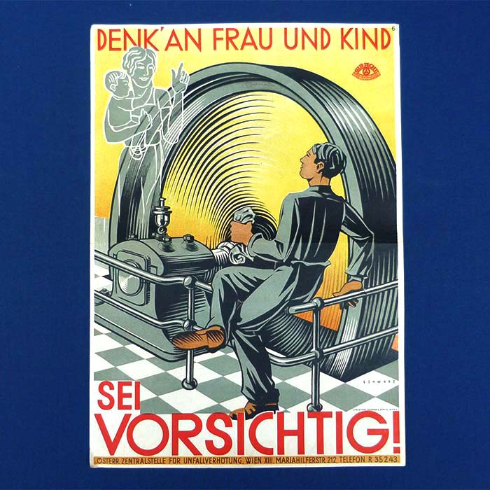 Denk' an Frau und Kind - Gib Acht, Plakat