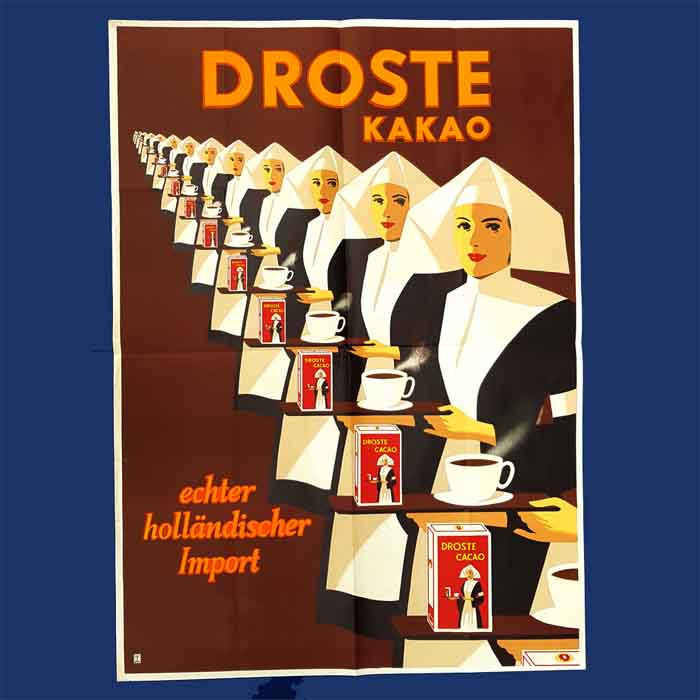 Droste Cacao, originales Plakat, sehr groß